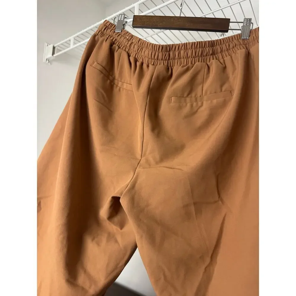 Lane Bryant Straight Leg Pants Camel/Tan with Black Side Stripes — Size 16 - Picture 5 of 10